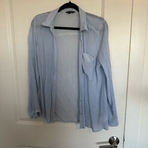 Express Women's Light Blue Shirt